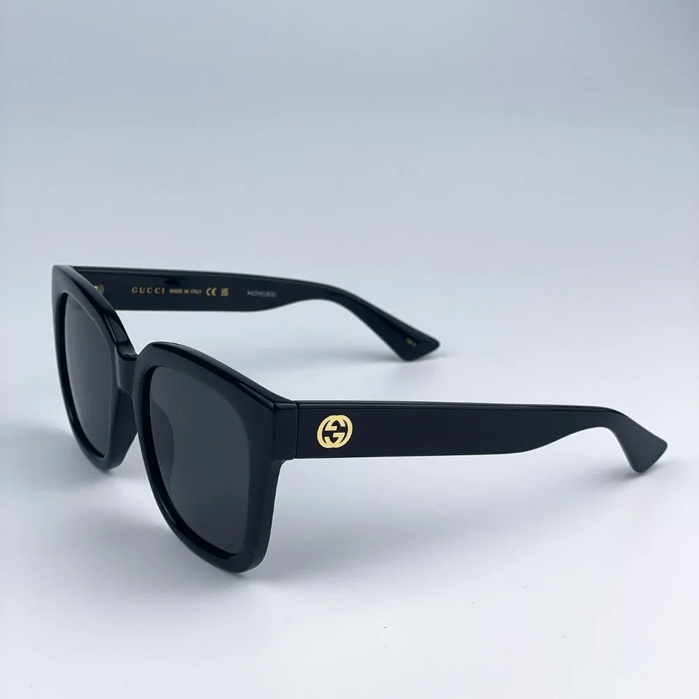 Gucci GG1338S 001 Sunglasses Black Green Grey Square Women